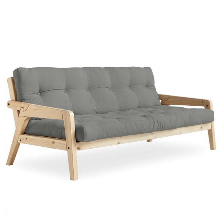 Produit similaire: Canapé convertible futon GRAB pin naturel coloris gris couchage 130 cm.