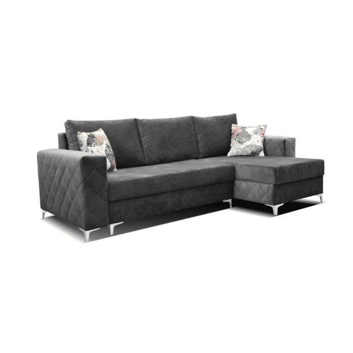 Produit similaire: Canapé d'angle en lit convertible avec coffre 4-5 places - ottoman universel - MISO - Gris (Kronos 22 + Tropic 01)