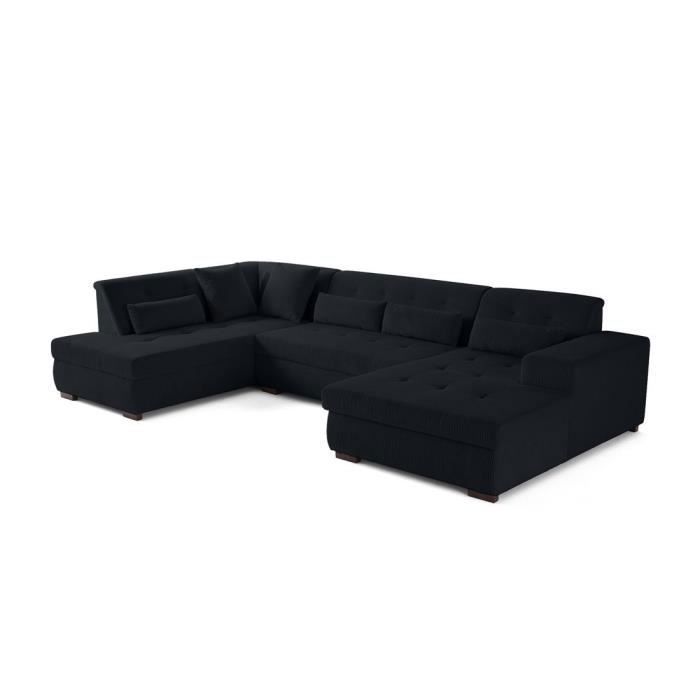 Produit similaire: Canapé panoramique d'angle gauche Vermont - 7 places - en velours côtelé - Noir