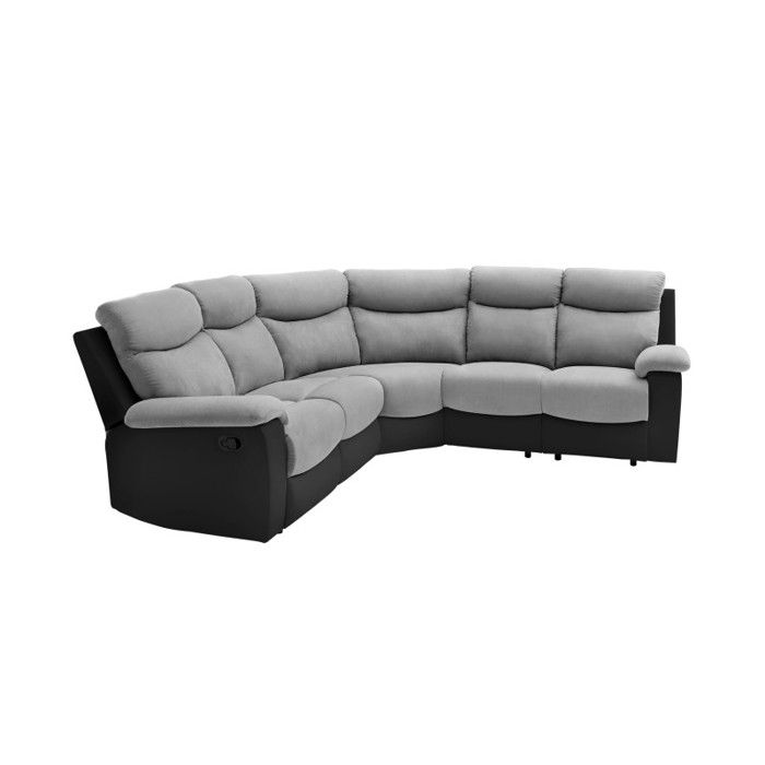 Produit similaire: Canapé d'Angle de Relaxation OSCAR 5 places bi-matière - Gris/Noir - L238 x P238 x H99cm - LOUNGITUDE