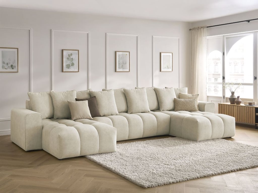 Produit similaire: Canapé panoramique fixe MONT-BLANC velours beige BOBOCHIC 5 places