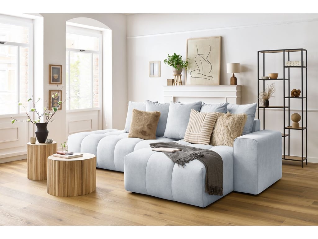 Produit similaire: Canapé d'angle fixe MONT-BLANC velours gris clair angle droit BOBOCHIC 3 places