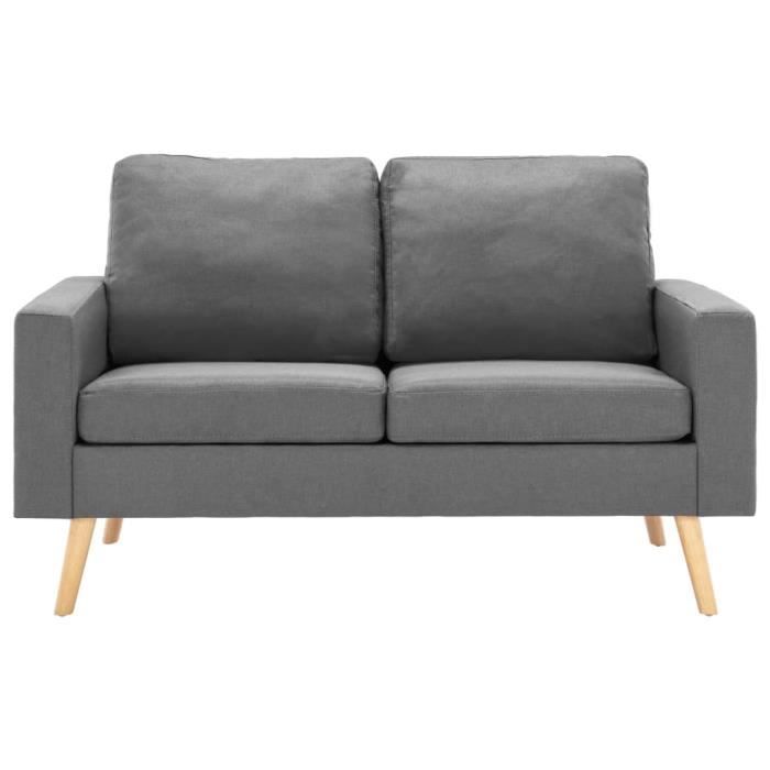 Produit similaire: LEXLIFE Canapé Fixe 2 places - Style scandinave - Tissu Gris clair - L 130 x P 76 x H 82,5 cm
