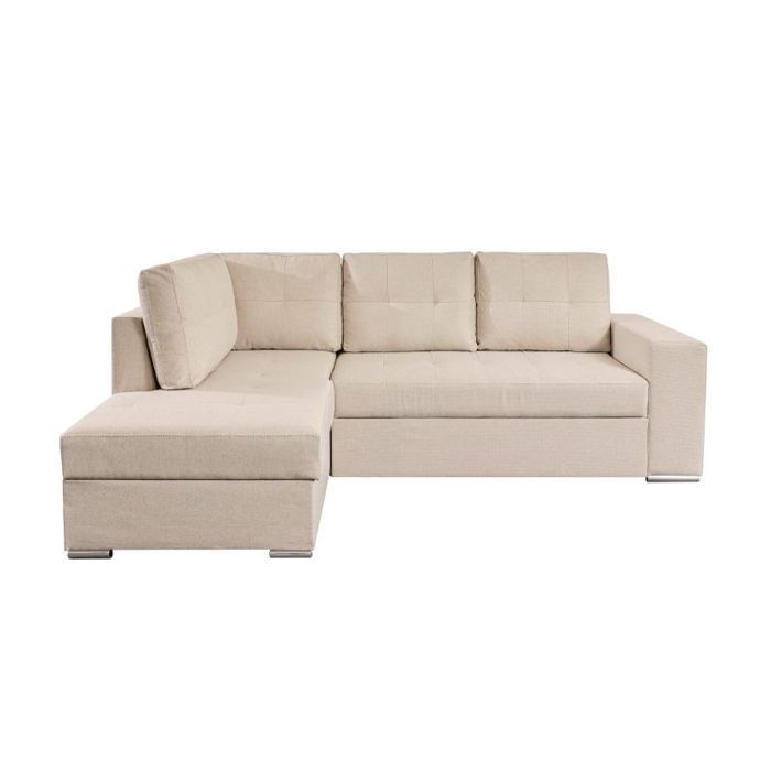 Produit similaire: Canapé d'angle gauche 3 places convertible ADEN avec coffre en tissu - Beige - L246 x P174 x H96cm - LOUNGITUDE