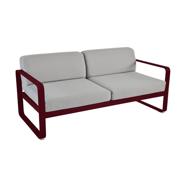 Fermob Canapé deux places BELLEVIE - B9 cerise noire - gris flanelle