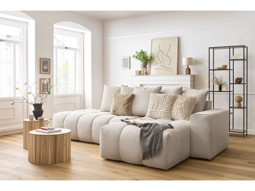 Produit similaire: Canapé d'angle fixe MONT-BLANC tissu beige angle droit BOBOCHIC 3 places