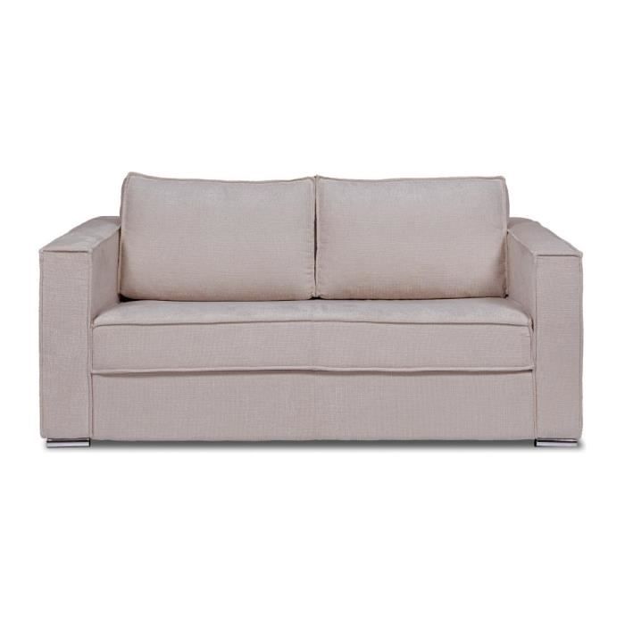 Produit similaire: Canapé 4 places convertible express en tissu texturé taupe - Couchage à lattes larges 160 cm - Matelas 22 cm LORETO