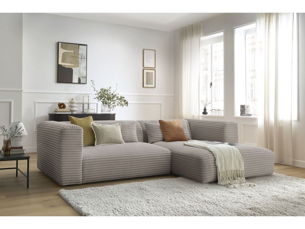 Produit similaire: Canapé d'angle fixe HARRY gros côtelé doux taupe angle droit BOBOCHIC 3 places