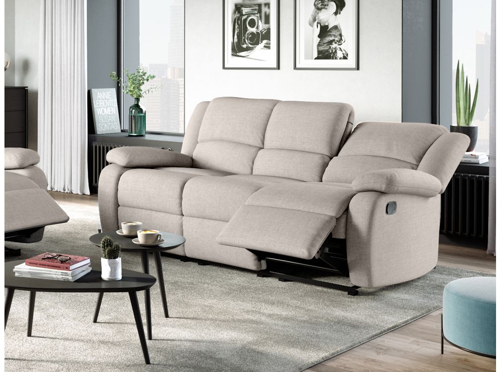 Produit similaire: RELAXXO - Ensemble canapé relax manuel LEO 3 places + fauteuil manuel en tissu