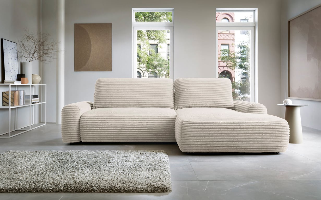 Produit similaire: alferia - Canapé velours côtelé Beige