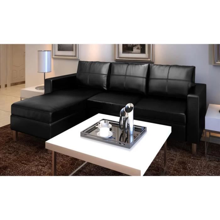 Produit similaire: Canapé d'angle réversible convertible 3 places MVP - Noir - Style contemporain - Confort moelleux