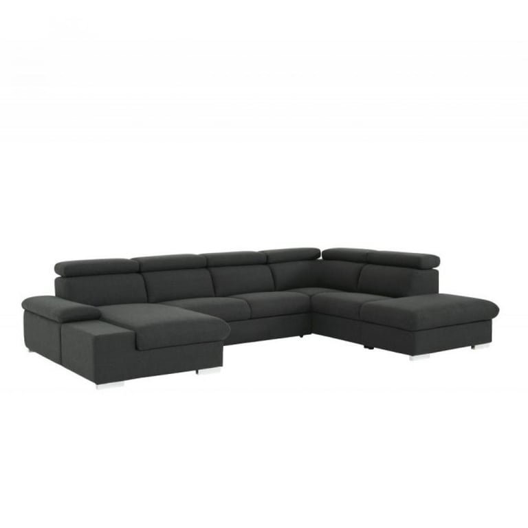 Produit similaire: Canapé d'angle convertible panoramique angle droite PANAMA tissu gris anthracite
