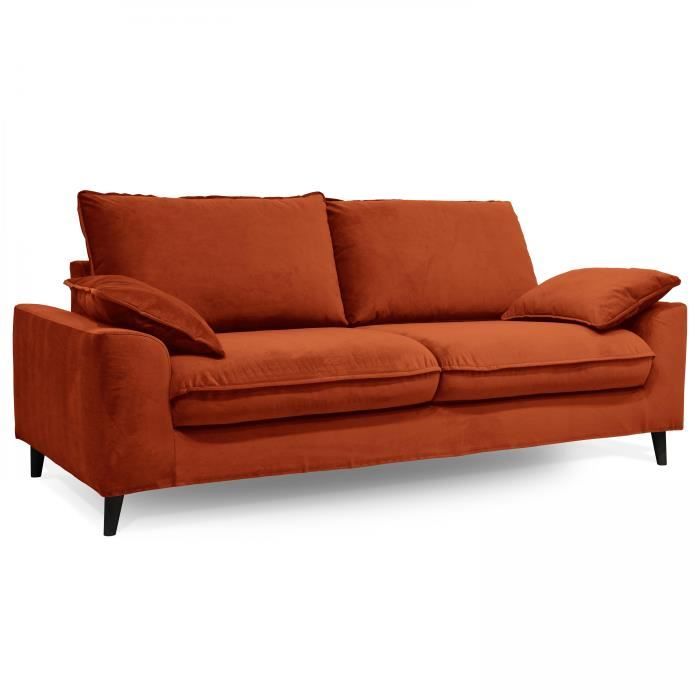 Produit similaire: Canapé convertible en velours 3 places rouille