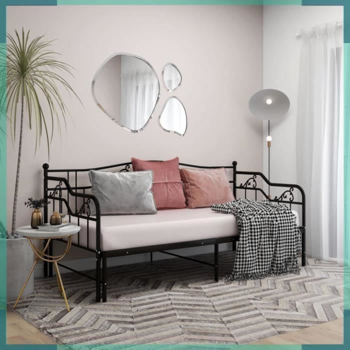 Produit similaire: Cadre de canapé-lit extensible sans matelas Noir Métal 90x200cm-FHE324764