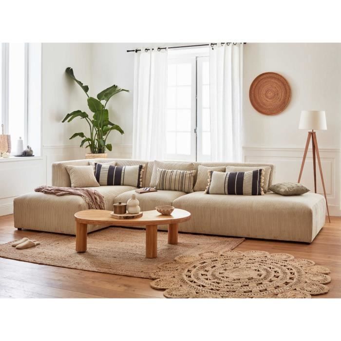 Produit similaire: Victoire - canapé d'angle modulable - 5 places - en velours côtelé - angle gauche fixe Couleur - Beige crème