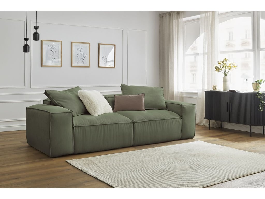 Produit similaire: Canapé droit fixe 3 places ultra moelleux BOHEME velours côtelé vert BOBOCHIC