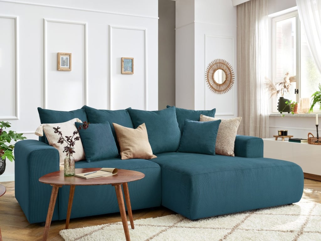 Produit similaire: Canapé d'angle fixe ENJOY Velours côtelé bleu foncé angle droit BOBOCHIC 3 places