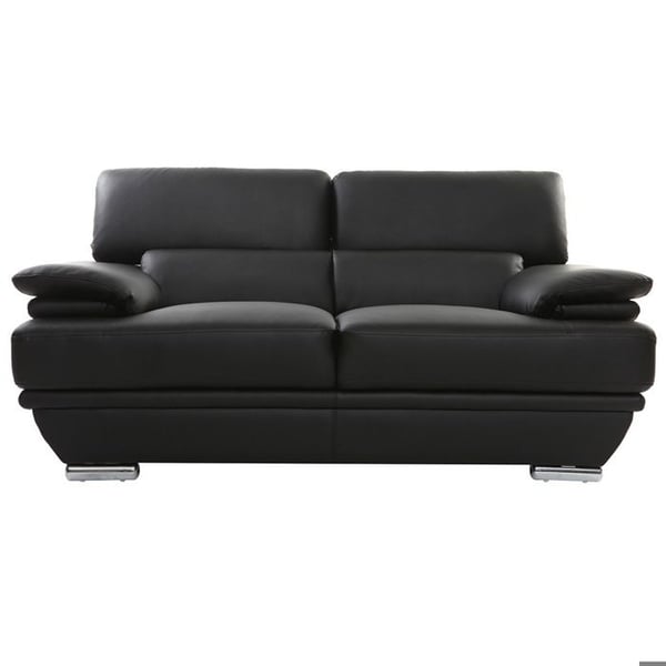 Ewing - Canapé 2 places cuir noir