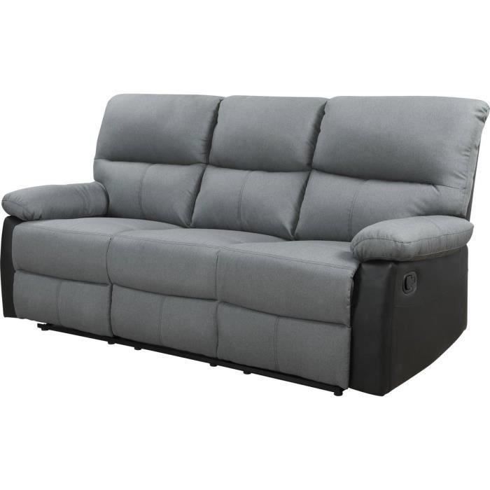 Produit similaire: Canapé relax Lincoln - HABITAT ET JARDIN - 3 places - Noir / Gris foncé