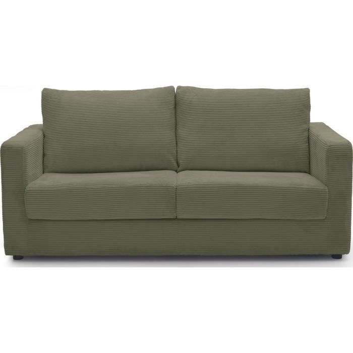 Produit similaire: Canapé convertible 3 places en velours côtelé vert kaki - ouverture semi-express - Silvia