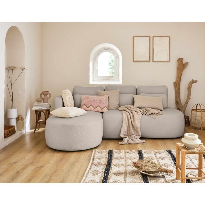 Produit similaire: Mahina - canapé d'angle gauche - 4 places - convertible avec coffre - en tissu bouclette - Taupe
