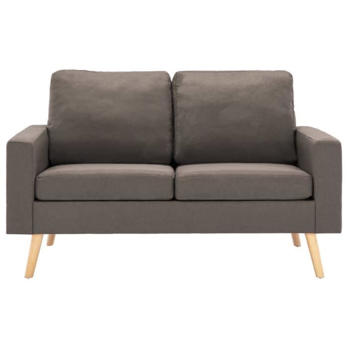 Produit similaire: LEXLIFE Canapé Fixe 2 places - Style scandinave - Tissu Taupe - L 130 x P 76 x H 82,5 cm