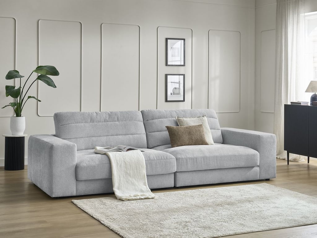 Produit similaire: Canapé droit fixe 3 places SIERRA tissu texturé gris clair BOBOCHIC