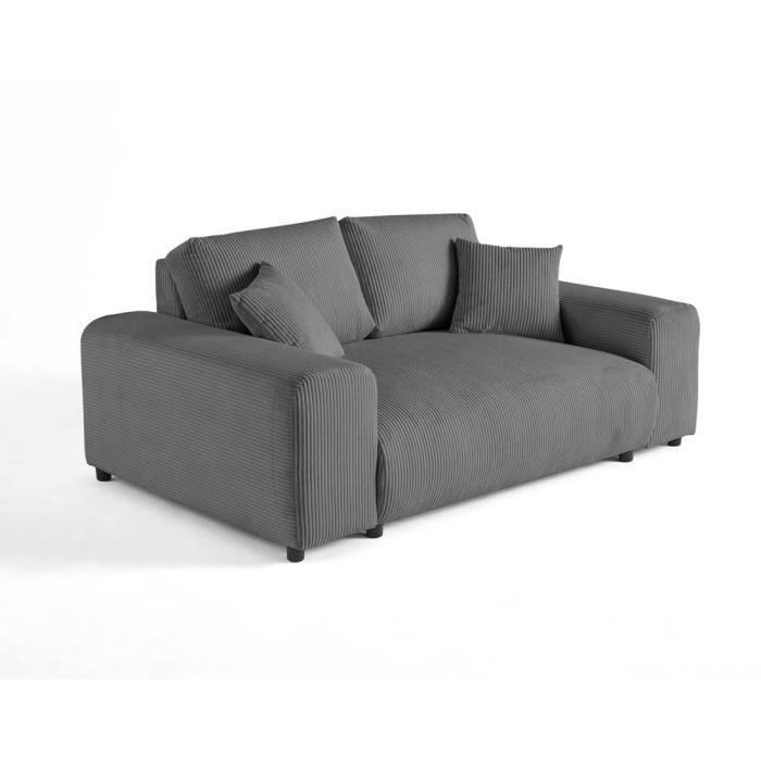 Produit similaire: Canapé droit 2 places en velours côtelé - Lisa Design - Garance - Gris foncé - Contemporain
