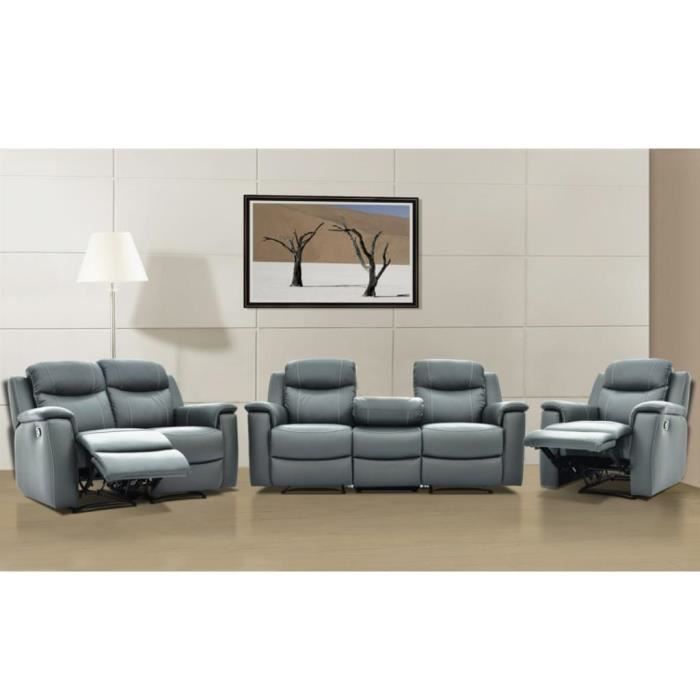 Produit similaire: Canapé 3+2+1 places relax EVASION en cuir - Gris