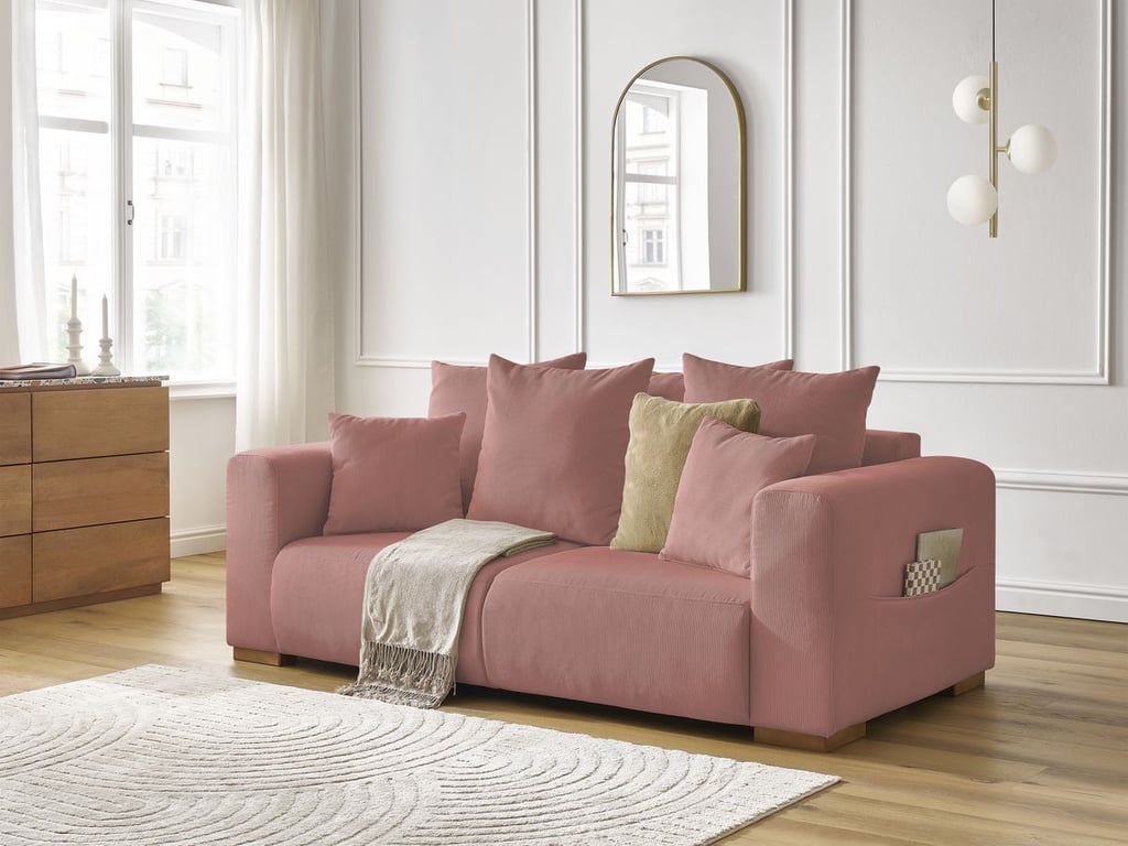 Produit similaire: Sidonie canapé droit fixe 2 places velours côtelé rose