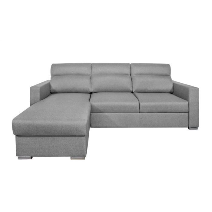 Produit similaire: Canapé d'angle 4 places KEI réversible convertible en tissu - Gris clair - L242 x P177 x H95cm - LOUNGITUDE