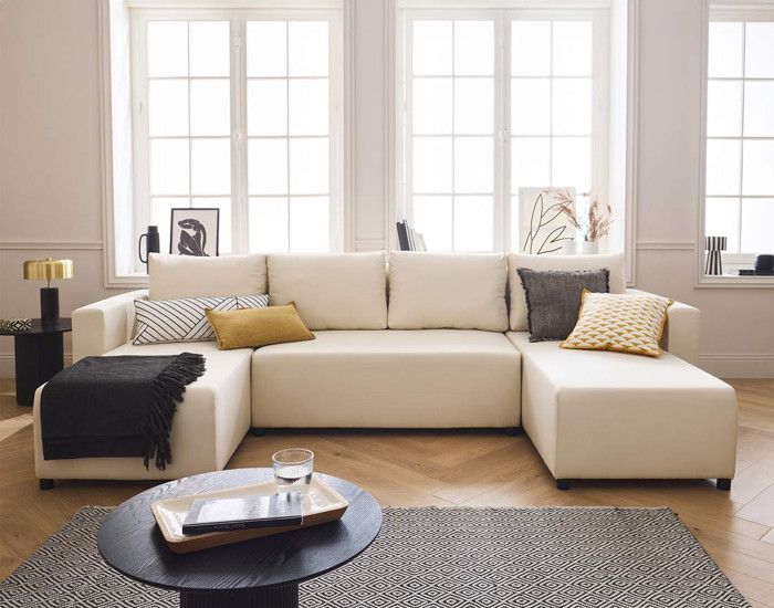 Produit similaire: Regala - canapé panoramique - 7 places - convertible avec coffre - en tissu - Beige