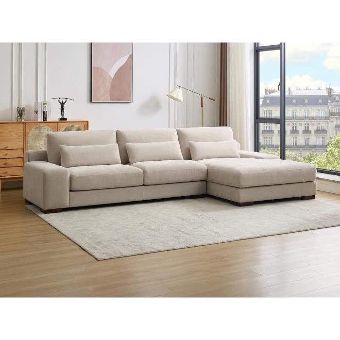 Produit similaire: Canapé d'angle droit en tissu beige STRALAO
