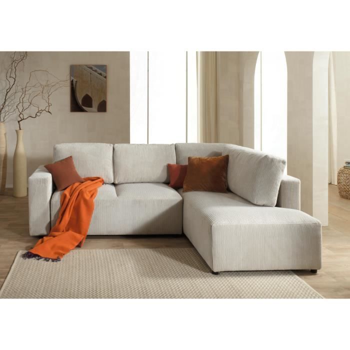 Produit similaire: Livy - canapé d'angle convertible - avec coffre - en velours côtelé - 5 places - droit