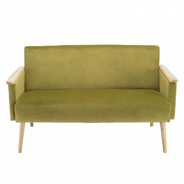 Produit similaire: Canapé 2 places velours vert clair pieds et accoudoirs bois