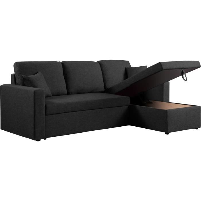 Produit similaire: Canapé d'angle convertible/ réversible avec coffre "Alain II" - 3 places - Noir