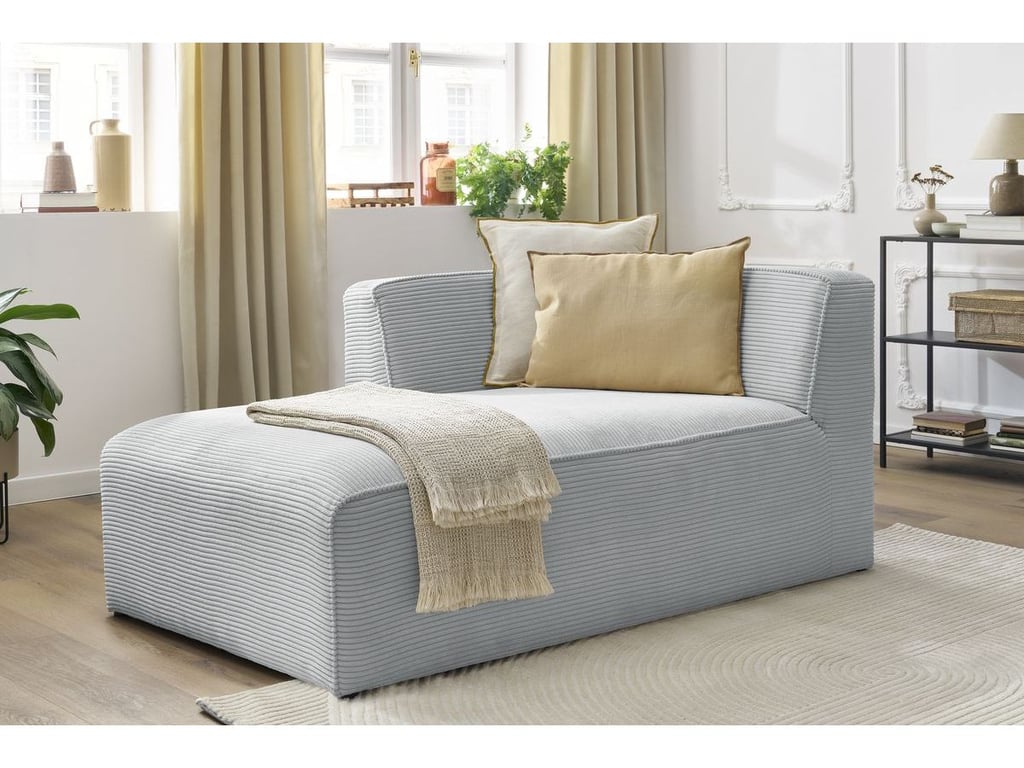 Produit similaire: Méridienne pour canapé modulable MEGEVE tissu velours côtelé gris clair angle gauche BOBOCHIC 1 places