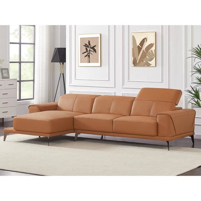 Produit similaire: Canapé d'angle gauche en cuir de buffle camel ANDOR