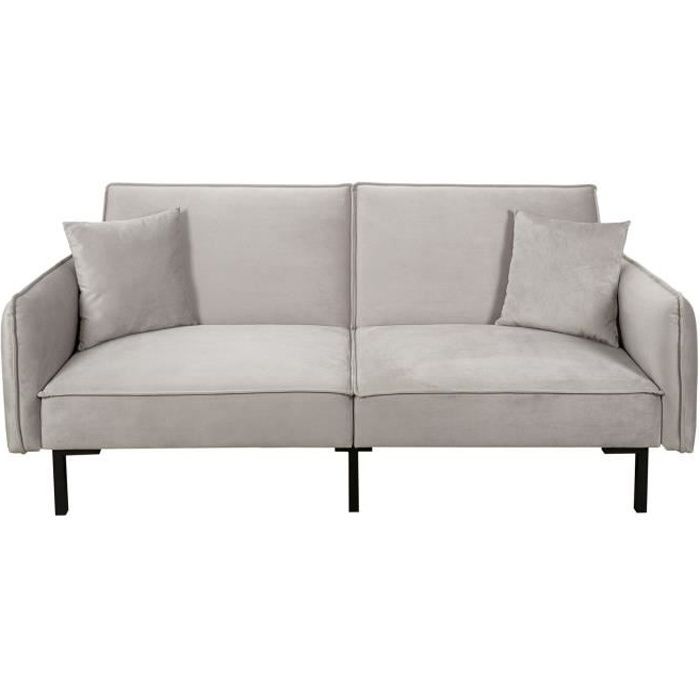 Produit similaire: Canapé convertible effet velours - Taupe - 198 x 90 x 83 cm