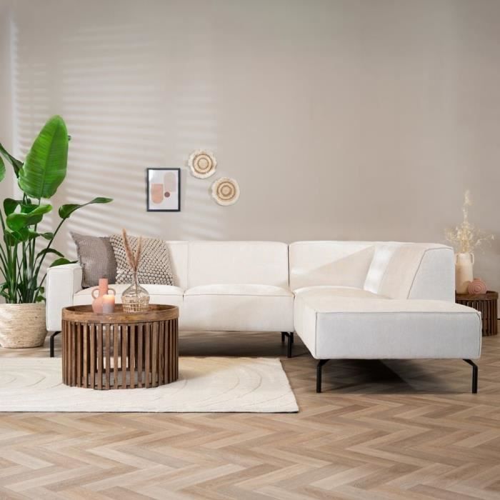 Produit similaire: Canapé d'angle scandinave Livin24 Kansas beige mélange - Ressorts Nosag et mousse HR pour un confort durable