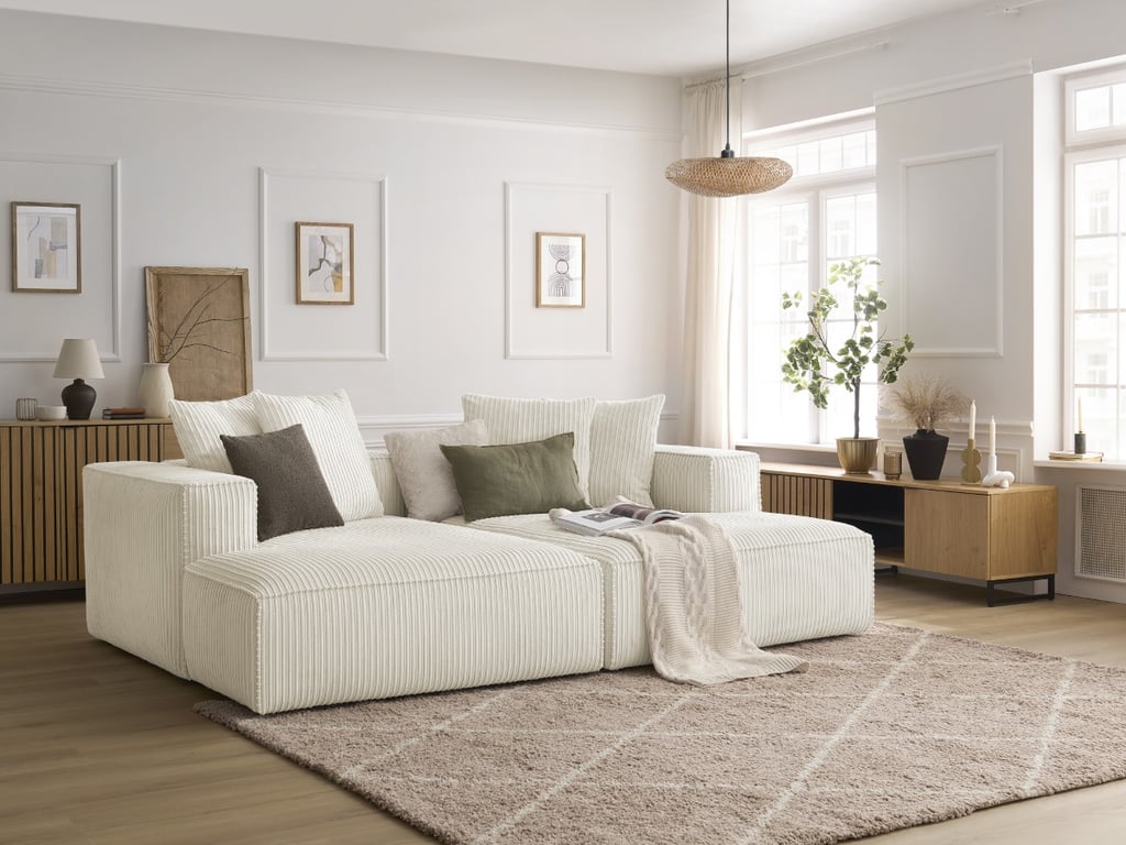 Produit similaire: Canapé droit fixe 4 places NINA assise profonde velours côtelé beige BOBOCHIC