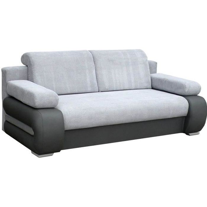 Produit similaire: Canapé Convertible 3 Places Tissu + Simili Cuir York (Gris)