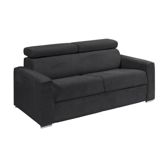 Produit similaire: Canapé 4 places convertible express en velours côtelé gris - Couchage à lattes larges 160 cm - Matelas 22 cm - VIZIR