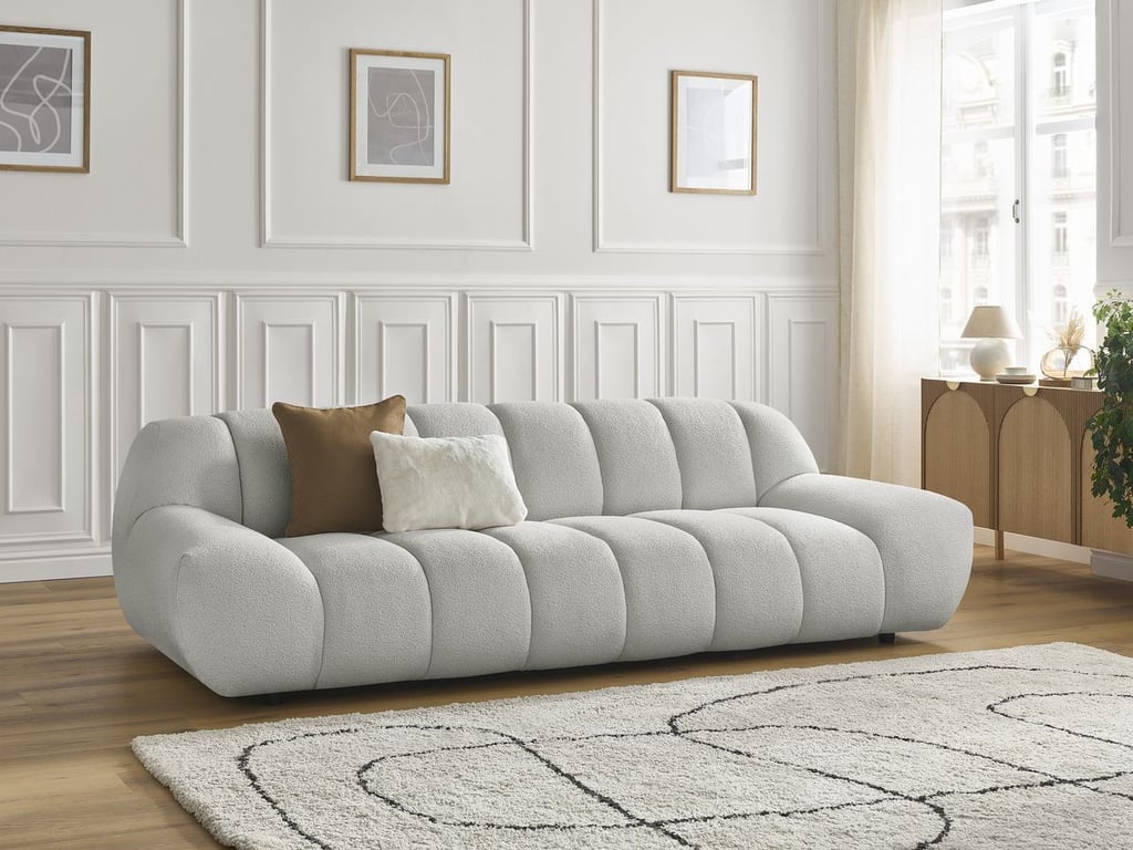 Produit similaire: Hayden canapé droit fixe 3 places tissu bouclette gris clair