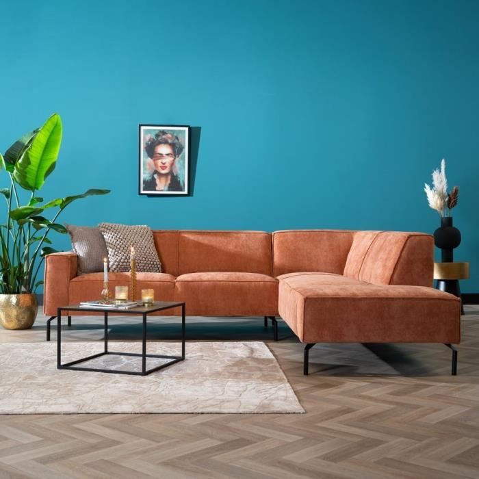 Produit similaire: Canapé d'angle Kansas terracotta mélange droite - Livin24 - Orange - Non