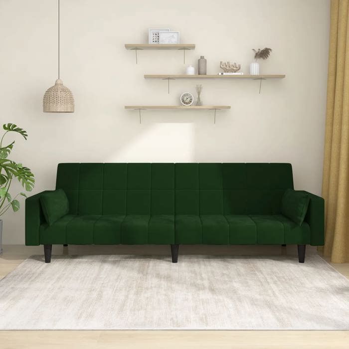 Produit similaire: Canapé-lit à 2 places avec deux oreillers Vert foncé Velours 375849