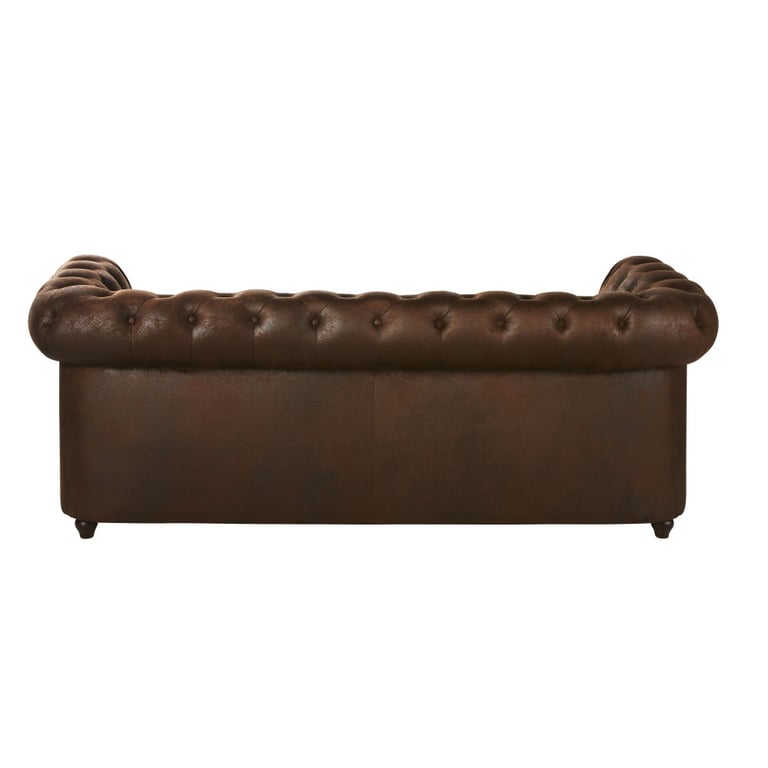 Produit similaire: Canapé capitonne 3 places en suedine marron Chesterfield