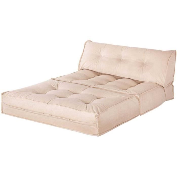 Produit similaire: Canapé chauffeuse - MOCCA - 2 places - Velours beige - Dimensions 120x105 cm - Poids 19 kg
