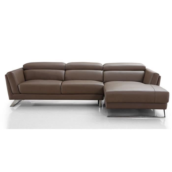 Produit similaire: Canapé d'angle - LA MAISON DU CANAPÉ - HILONA - Cuir de vachette - 3 places - Marron