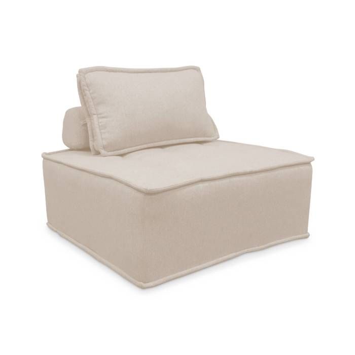 Produit similaire: Chauffeuse pour canapé modulable tissu capitonné crème avec un coussin